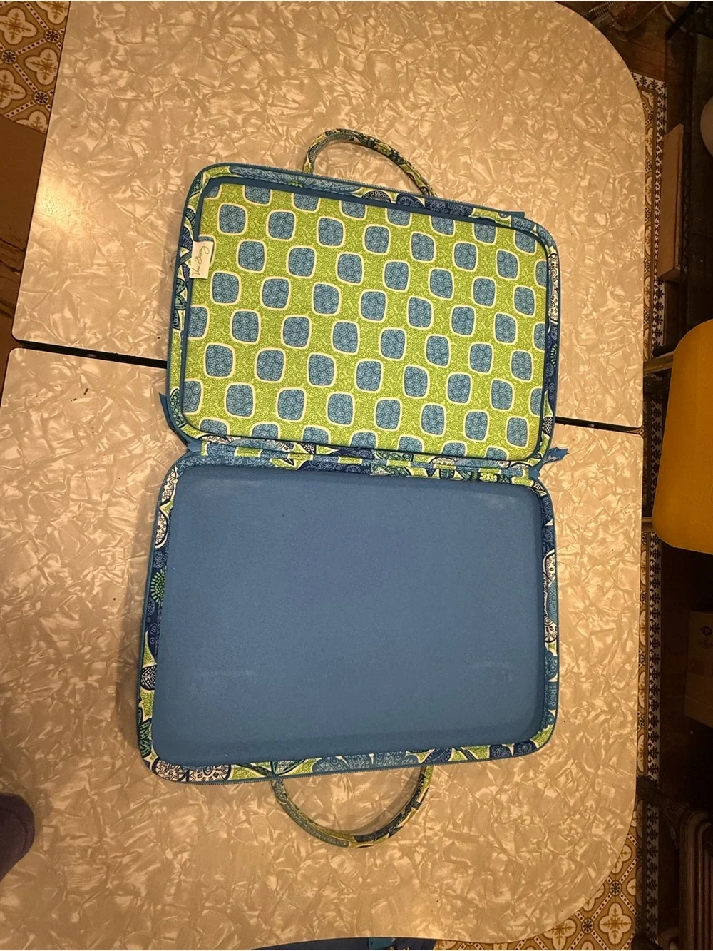 Vera Bradley Blue and Green Floral Quilted Laptop Bag